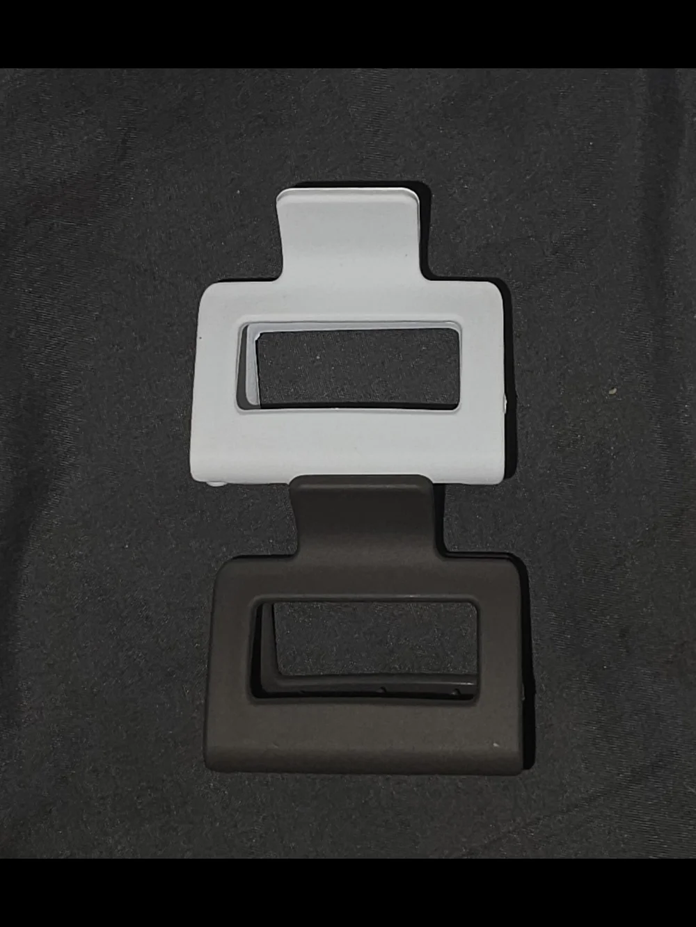 Medium Sized Minimalist Rectangle Hair Clips - Dark Brown & Beige BNIB